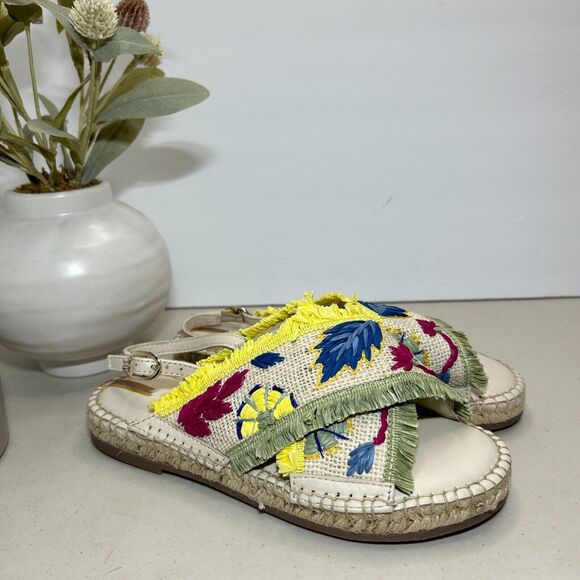 New Sam Edelman Kayden Kid Slingback Sandals Floral Embroidered Girls US 3M NWOB - Picture 1 of 8